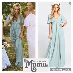 Show Me Your MuMu Wedding | Faye Flutter Maxi Dress Bridesmaid | Made in USA